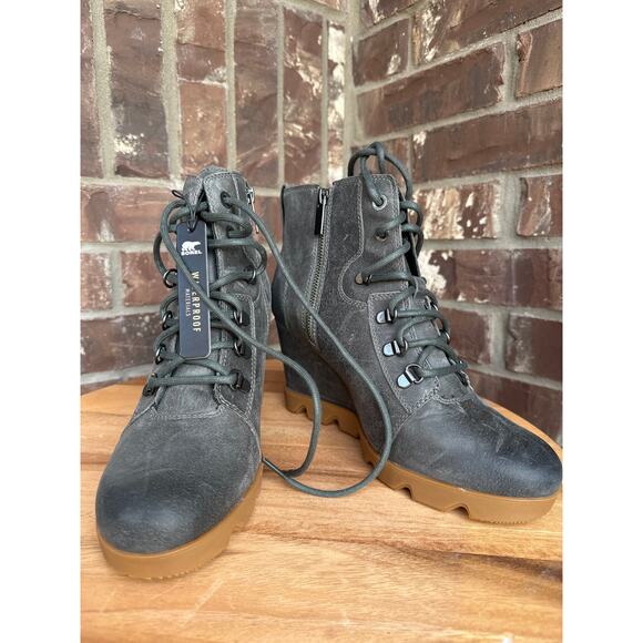 Sorel Joan Up Town Lace Waterproof Boots Quarry Size 10.5 - Picture 1 of 9
